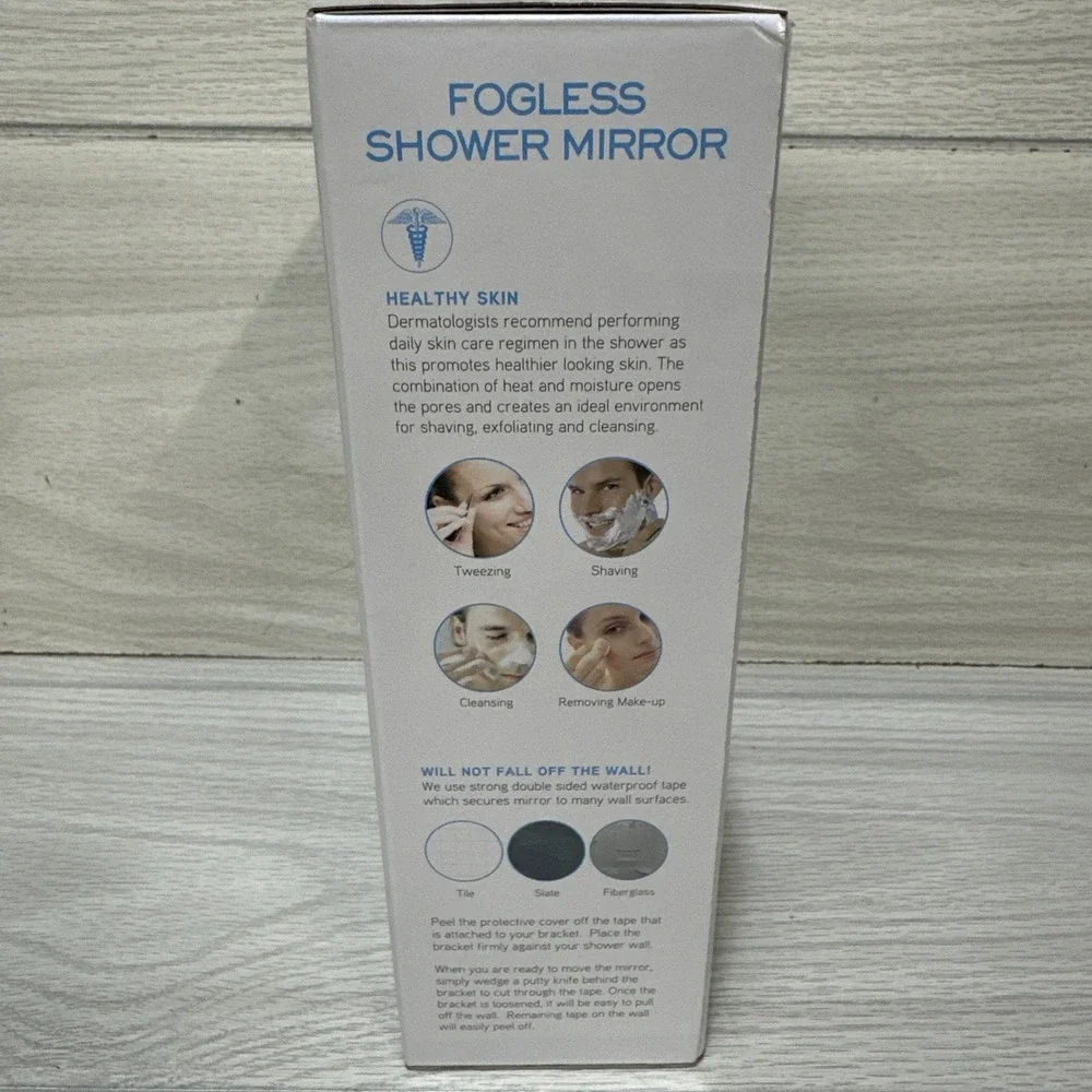 TOILETTREE 6.5 in. x‎ 8 in. Fogless Shower Mirror in Black